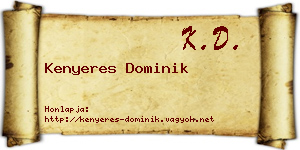 Kenyeres Dominik névjegykártya